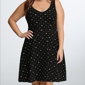 CAT POLKA DOT PRINT SKATER DRESS